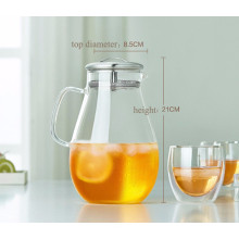 heat resistant hand blown glass filter pitcher